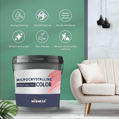Pittura per pareti interne a basso contenuto di VOC a microcristalli di produzione diretta con lucentezza