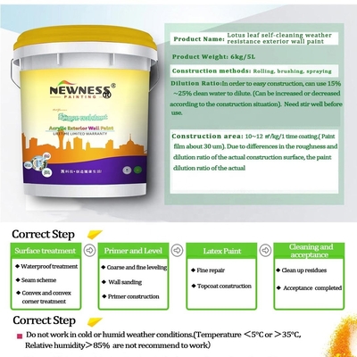 CAS n. 9003-01-4 Alta resistenza alle intemperie Vernice emulsionale per pareti esterne per edifici