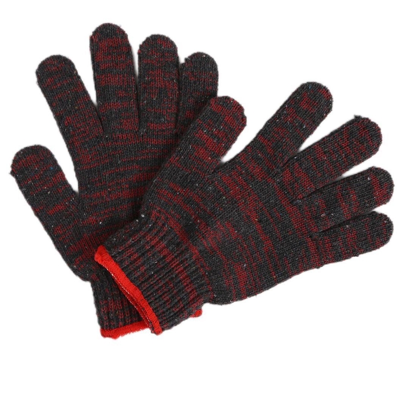 Guanti protettivi per le mani da lavoro con rivestimento in gomma di lattice rosso in cotone bianco a maglia